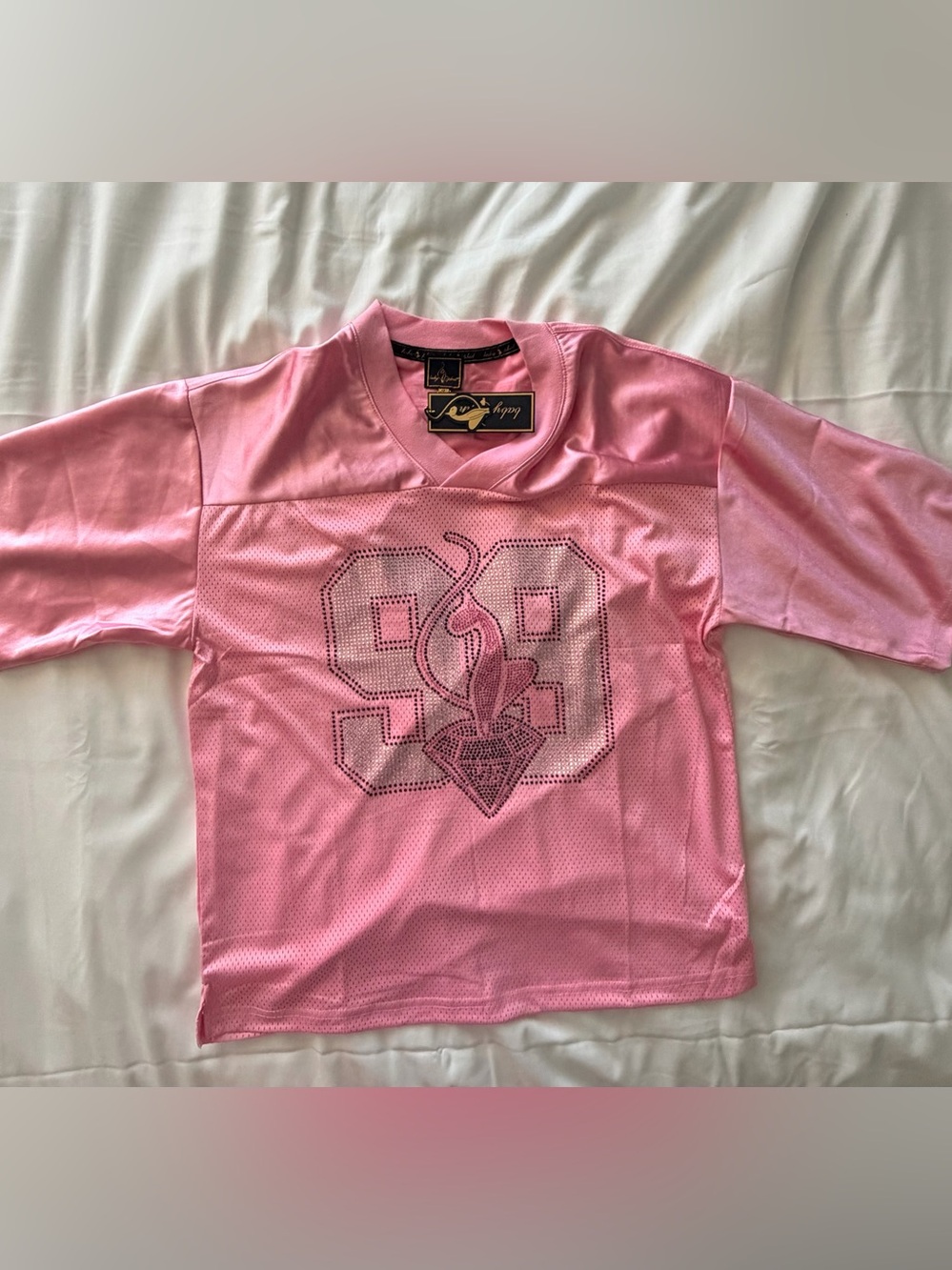 Baby Phat Pink Mesh Jersey with blinged out Rhinestones NWT
